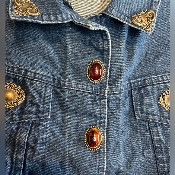 Vintage The Brass Menagerie “denim” vest women’s size L - Picture 7 of 11